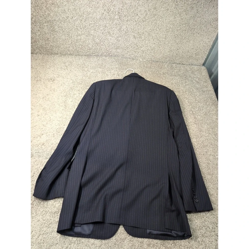 Ralph Lauren Black Label Mens Navy Blue Pinstripe Blazer Sport Coat Italy Sz 40R